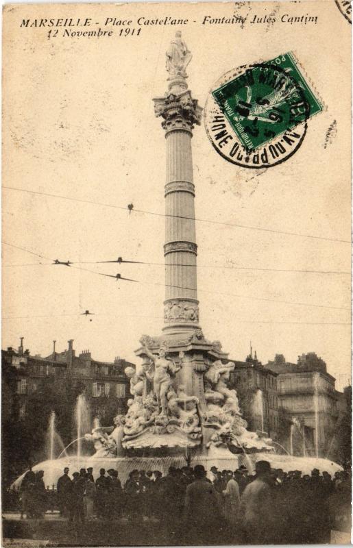 Carte postale ancienne Marseille Place Castellane à Marseille