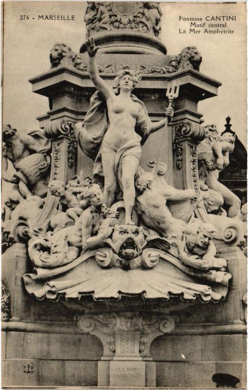 Carte postale ancienne Marseille Fontaine Cantini à Marseille