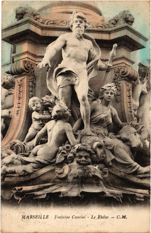 Carte postale ancienne Marseille Fontaine Cantini à Marseille