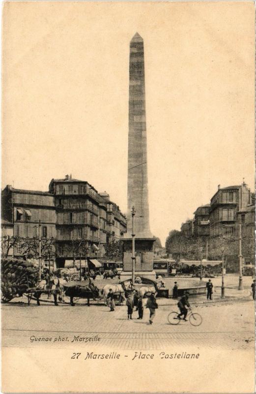 Carte postale ancienne Marseille Place Castellane à Marseille