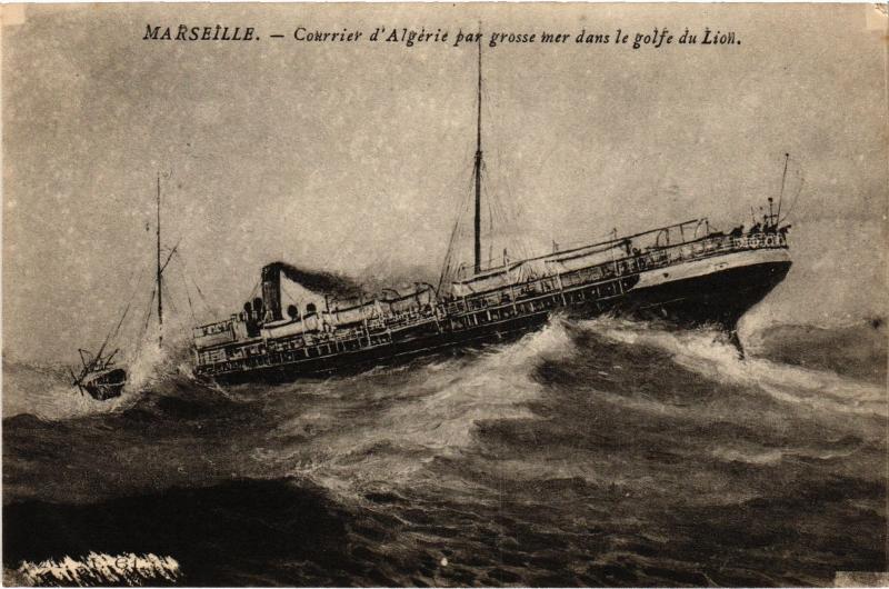 Carte postale ancienne Marseille Courrier d'Algerie à Marseille