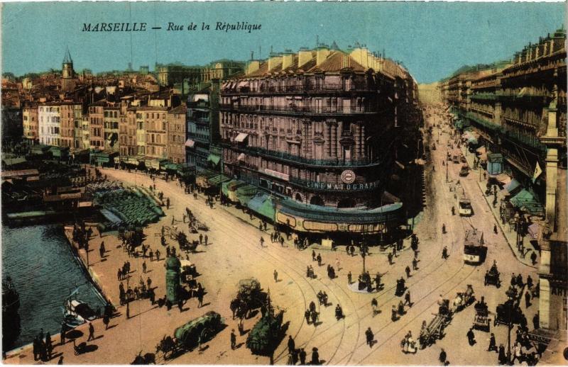 Carte postale ancienne Marseille Rue de la Republique à Marseille