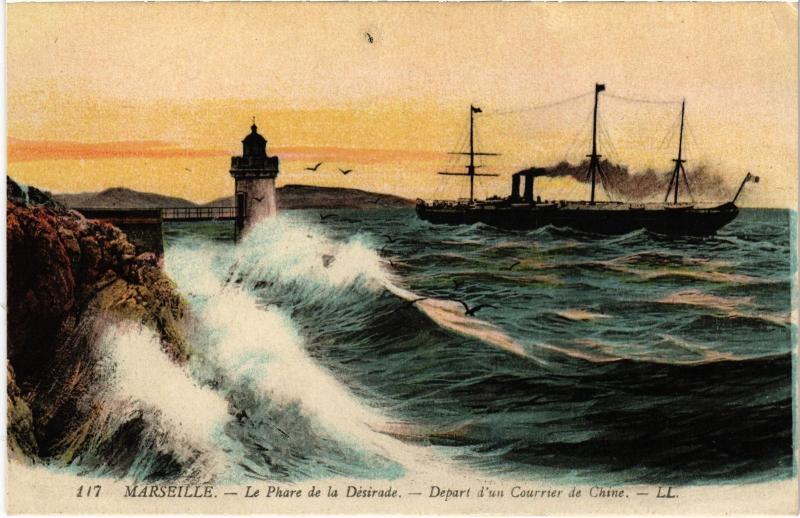 Carte postale ancienne Marseille Phare de la Desirade à Marseille