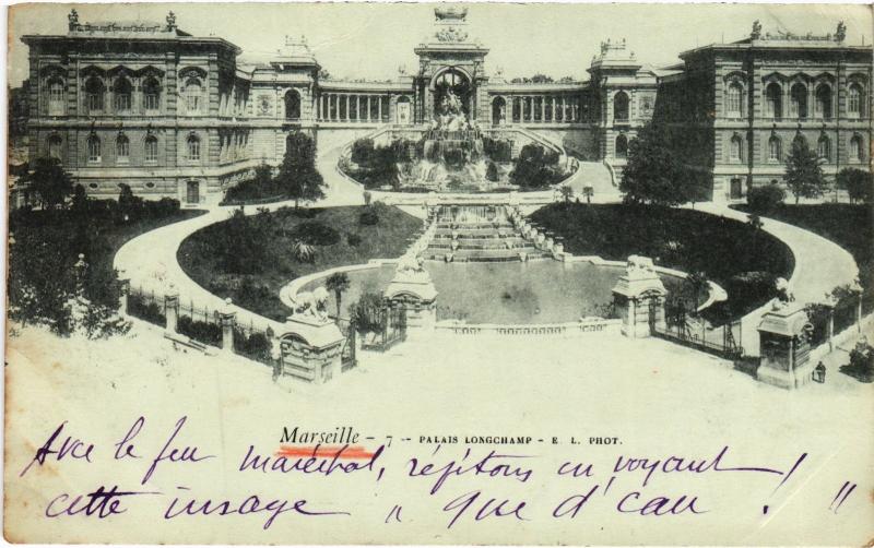Carte postale ancienne Marseille Palais Longchamp à Marseille