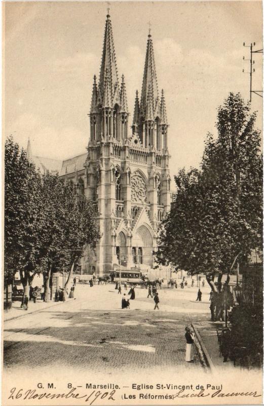 Carte postale ancienne Marseille Eglise Saint-Vincent de Paul à Marseille