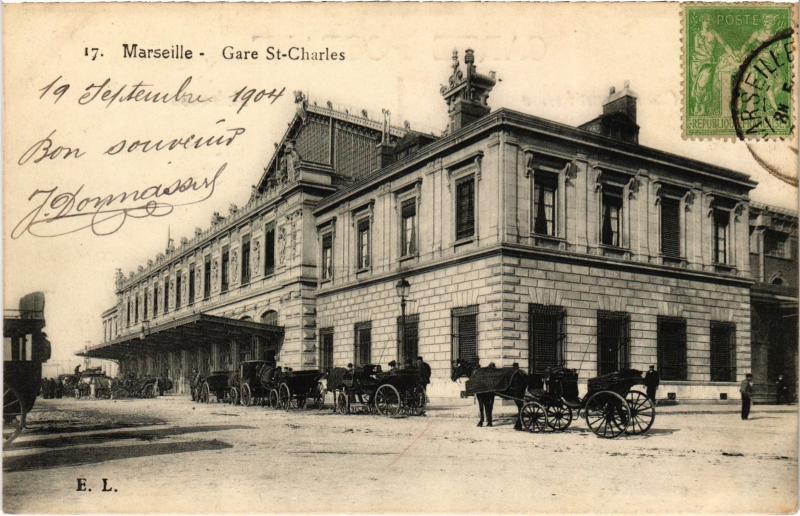 Carte postale ancienne Marseille Gare Saint-Charles à Arles