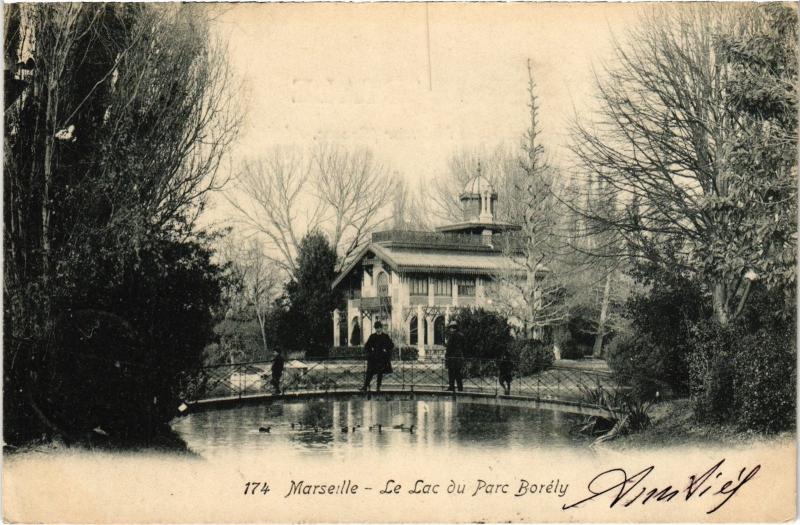 Carte postale ancienne Marseille Lac du Parc Borely à Marseille