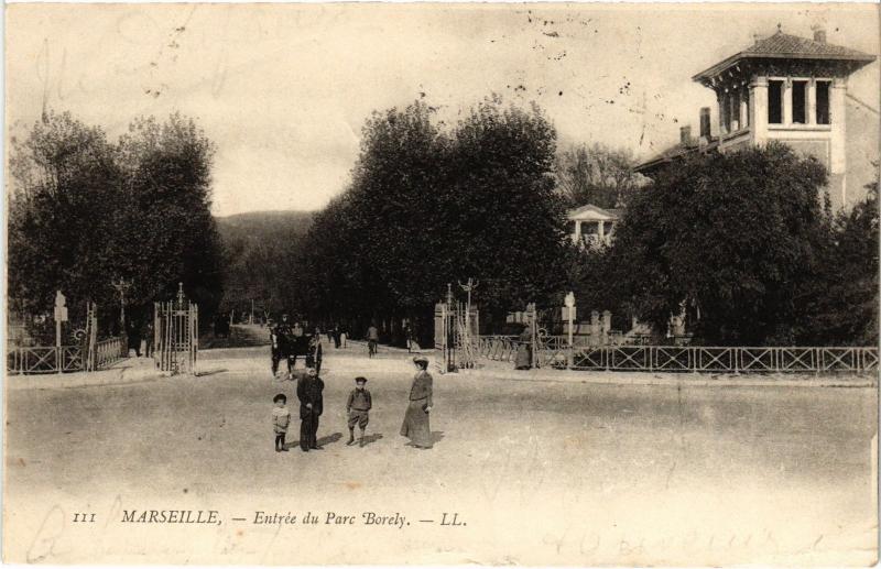 Carte postale ancienne Marseille entree du Parc Borely à Marseille