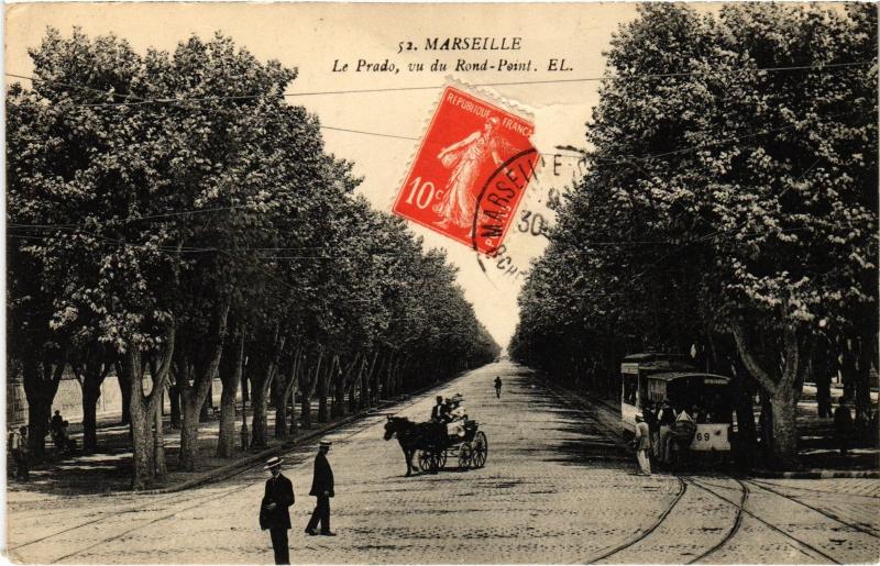 Carte postale ancienne Marseille le Prado à Marseille