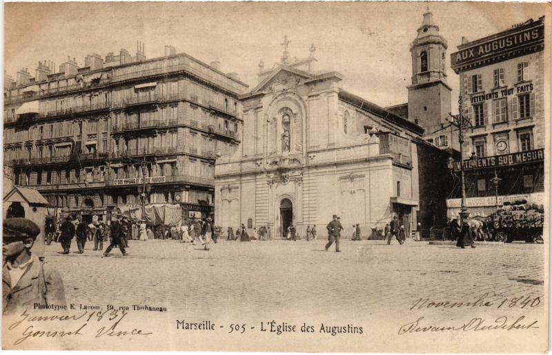 Carte postale ancienne Marseille Eglise des Augustins à Marseille