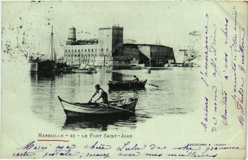 Carte postale ancienne Marseille Fort Saint-Jean à Marseille