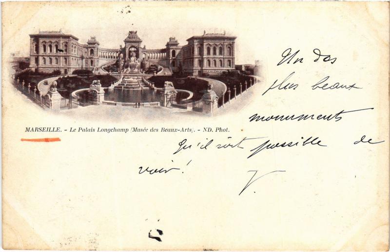 Carte postale ancienne Marseille Palais Longchamp à Marseille