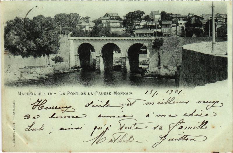 Carte postale ancienne Marseille Pont de la Fausse Monnaie à Marseille