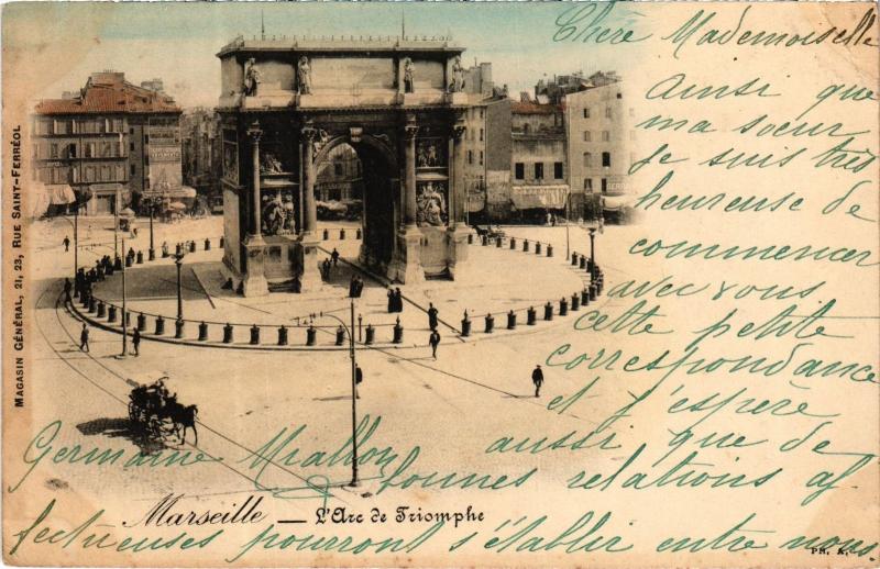 Carte postale ancienne Marseille Arc de Triomphe à Marseille