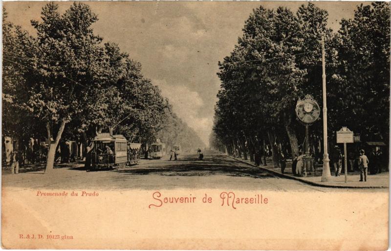 Carte postale ancienne Marseille promenade du Prado à Marseille