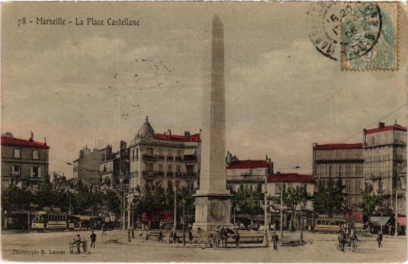 Carte postale ancienne Marseille Place Castellane à Marseille