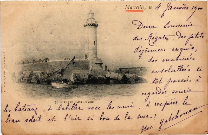 Carte postale ancienne Marseille Phare Sainte-Marie à Marseille