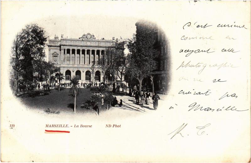 Carte postale ancienne Marseille la Bourse à Marseille
