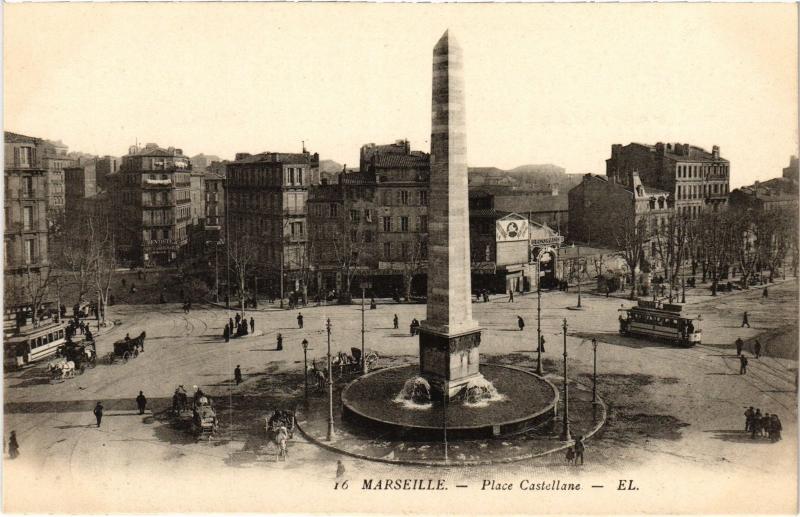 Carte postale ancienne Marseille Place Castellane à Marseille