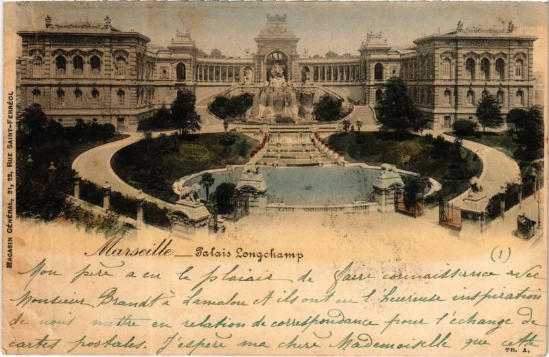 Carte postale ancienne Marseille Palais Longchamp à Marseille