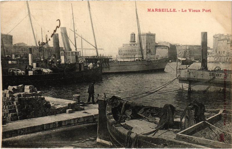 Carte postale ancienne Marseille le vieux port à Marseille