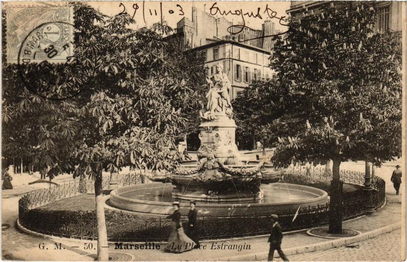 Carte postale ancienne Marseille Place Estrangin à Marseille