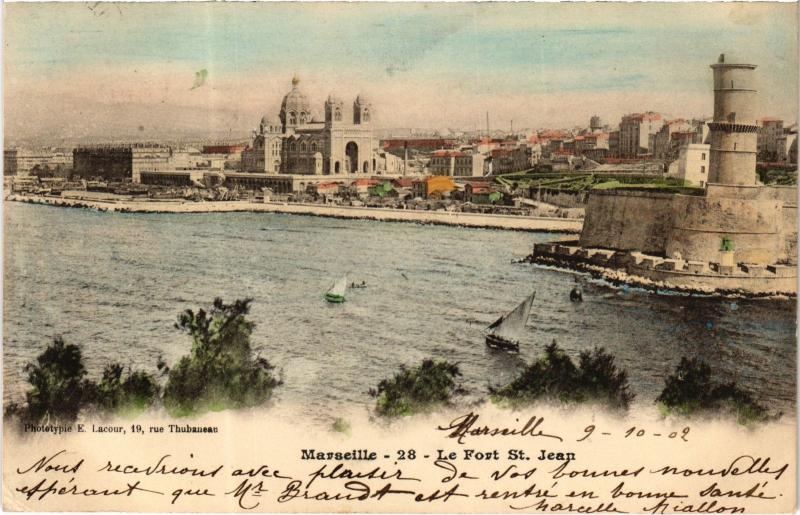 Carte postale ancienne Marseille Fort Saint-Jean à Marseille