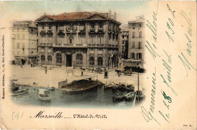 Carte postale ancienne Marseille Hotel de Ville à Marseille
