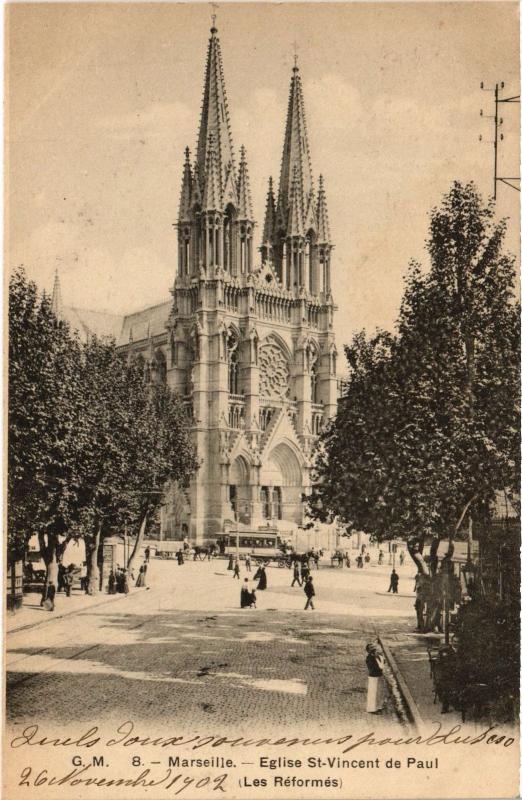 Carte postale ancienne Marseille Eglise Saint-Vincent de Paul à Marseille
