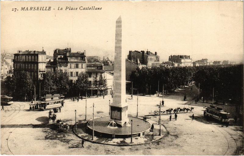 Carte postale ancienne Marseille Place Castellane à Marseille