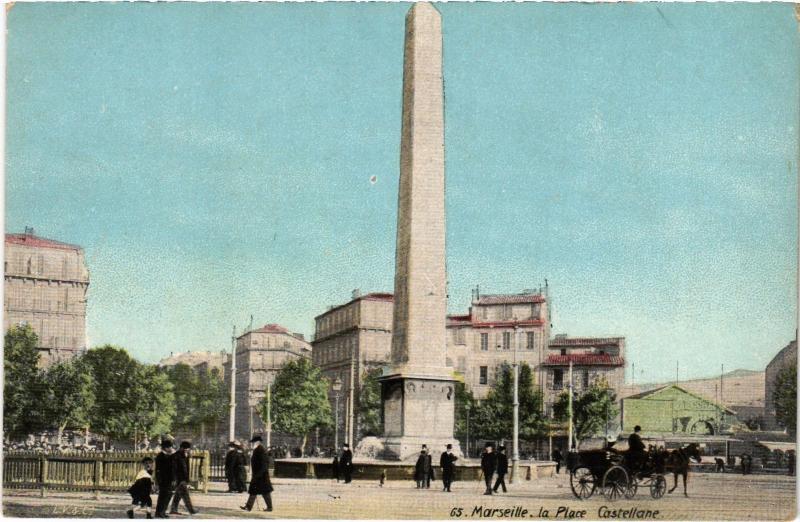 Carte postale ancienne Marseille Place Castellane à Marseille