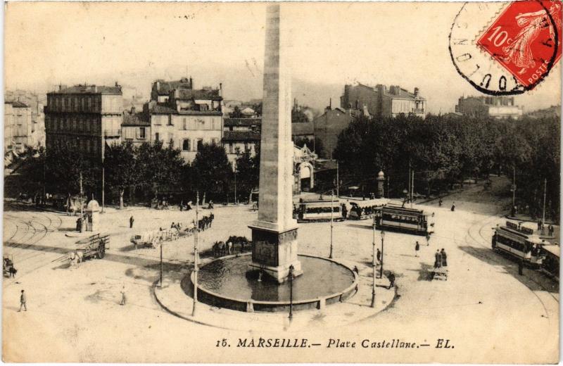 Carte postale ancienne Marseille Place Castellane à Marseille