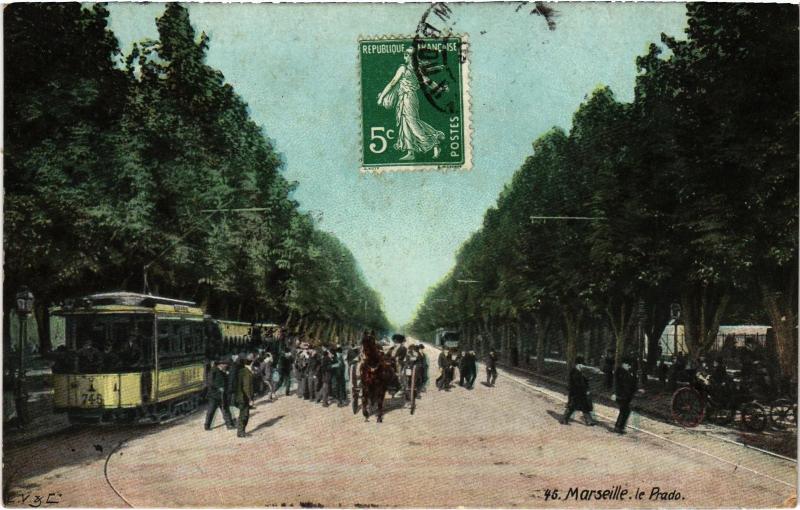 Carte postale ancienne Marseille le Prado à Marseille