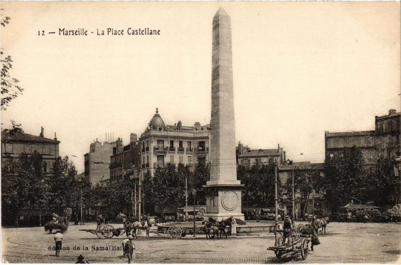Carte postale ancienne Marseille Place Castellane à Marseille