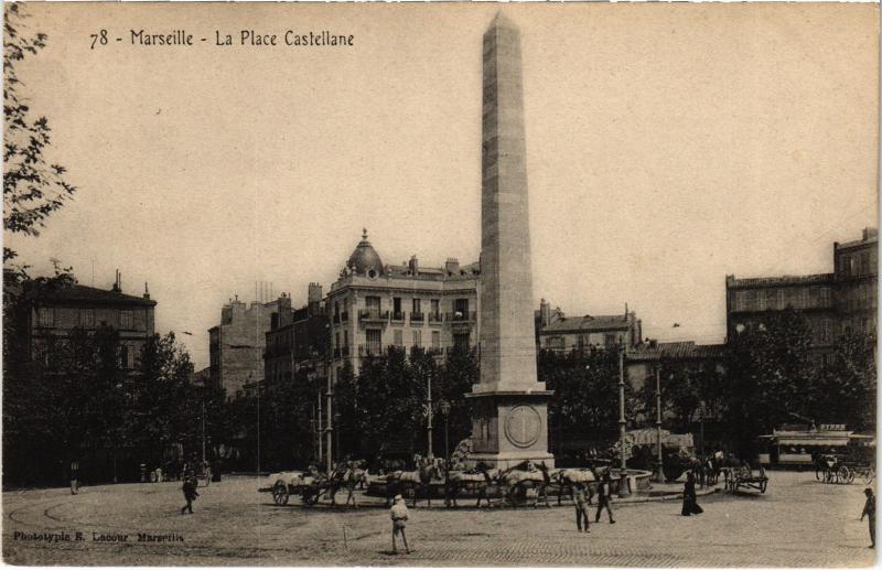 Carte postale ancienne Marseille Place Castellane à Marseille