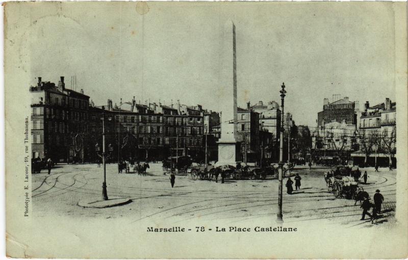 Carte postale ancienne Marseille Place Castellane à Marseille