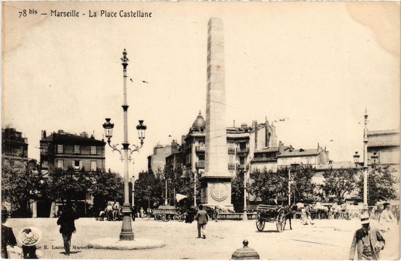 Carte postale ancienne Marseille Place Castellane à Marseille