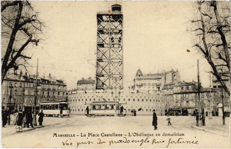 Carte postale ancienne Marseille Place Castellane à Marseille