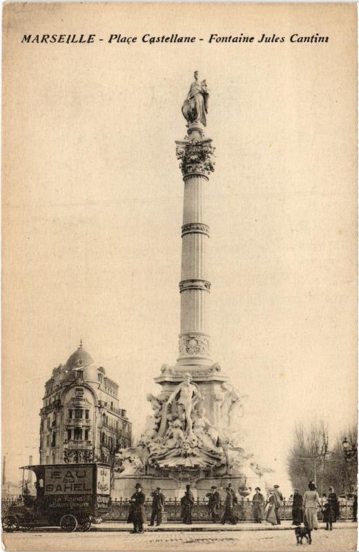 Carte postale ancienne Marseille Fontaine Cantini à Marseille