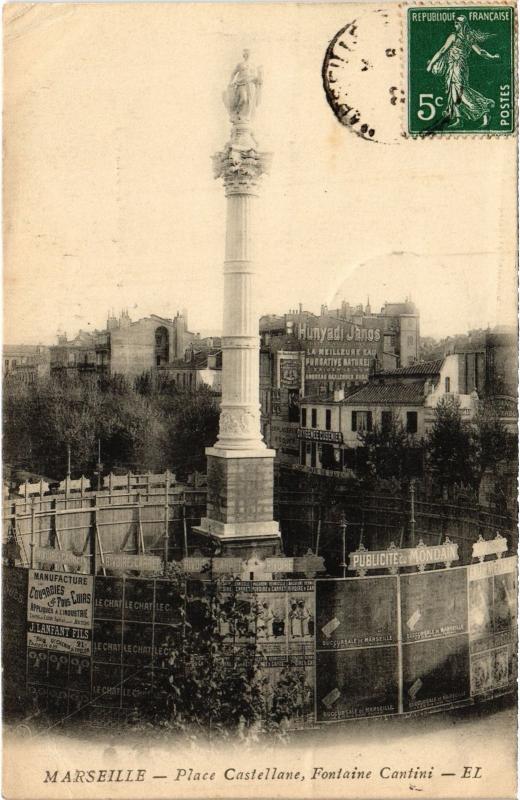 Carte postale ancienne Marseille Place Castellane à Marseille