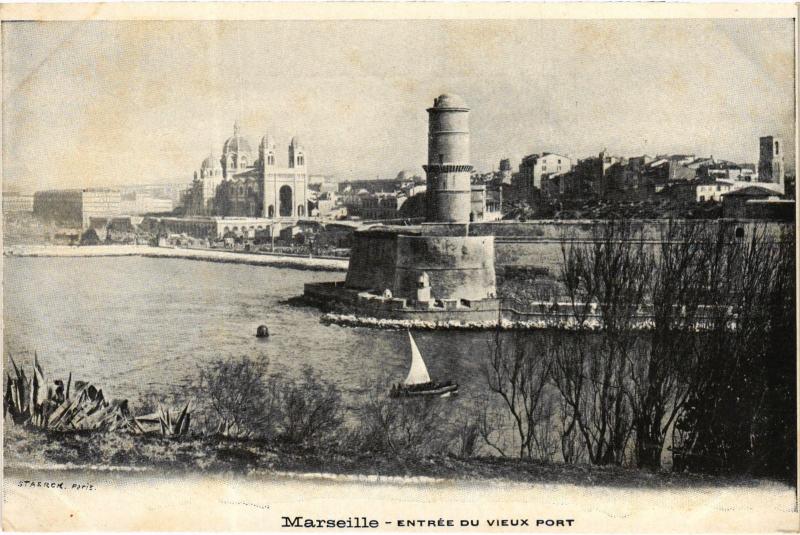 Carte postale ancienne Marseille entree du vieux pont à Marseille