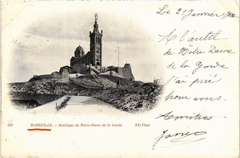 Carte postale ancienne Marseille Basilique de Notre Dame de la Garde à Marseille