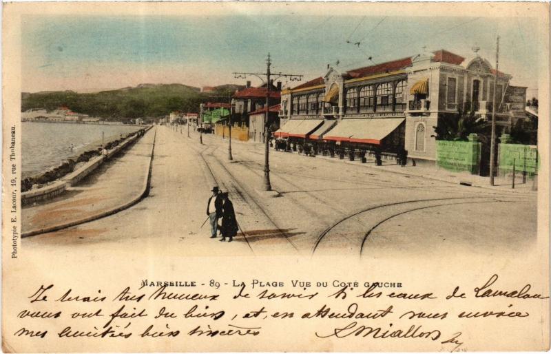Carte postale ancienne Marseille la plage à Marseille