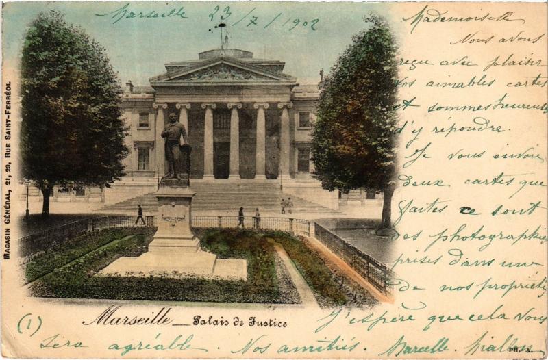 Carte postale ancienne Marseille Palais de Justice à Marseille