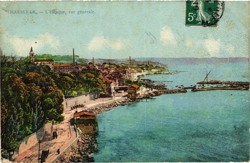 Carte postale ancienne Marseille Estaque vue generale à Marseille
