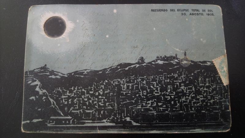 Carte postale ancienne Souvenir De L'Eclipse Totale De Soleil Du 30 Aout 1905 - cpa rare