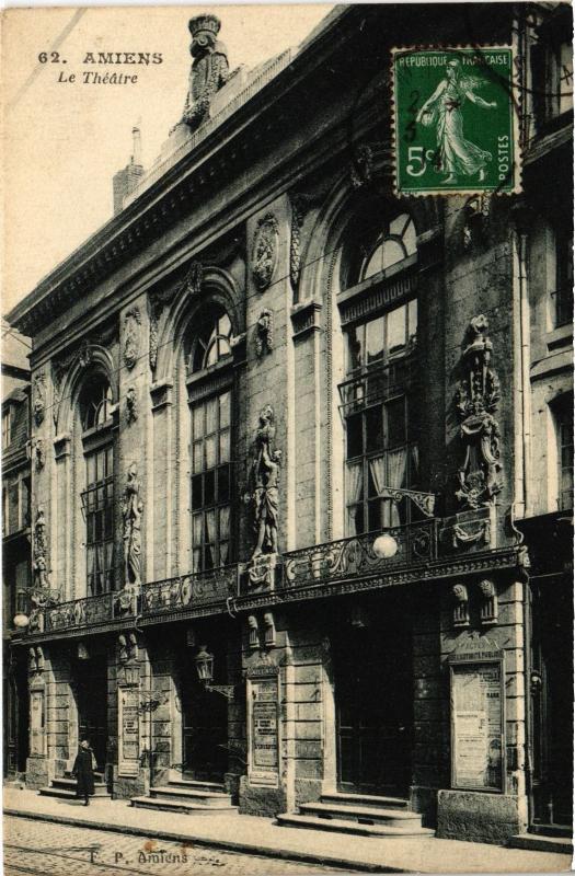 Carte postale ancienne Amiens le theatre à Amiens