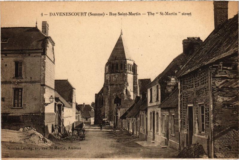Carte postale ancienne Davenscourt Rue Saint-Martin