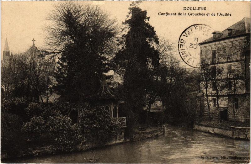 Carte postale ancienne Doullens Confluent de la Grouches à Doullens