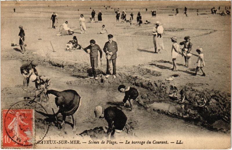 Carte postale ancienne Cayeux le barrage du courant